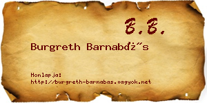 Burgreth Barnabás névjegykártya